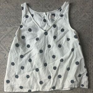 A new Day Polka Dot Sleeveless Top - White and Black